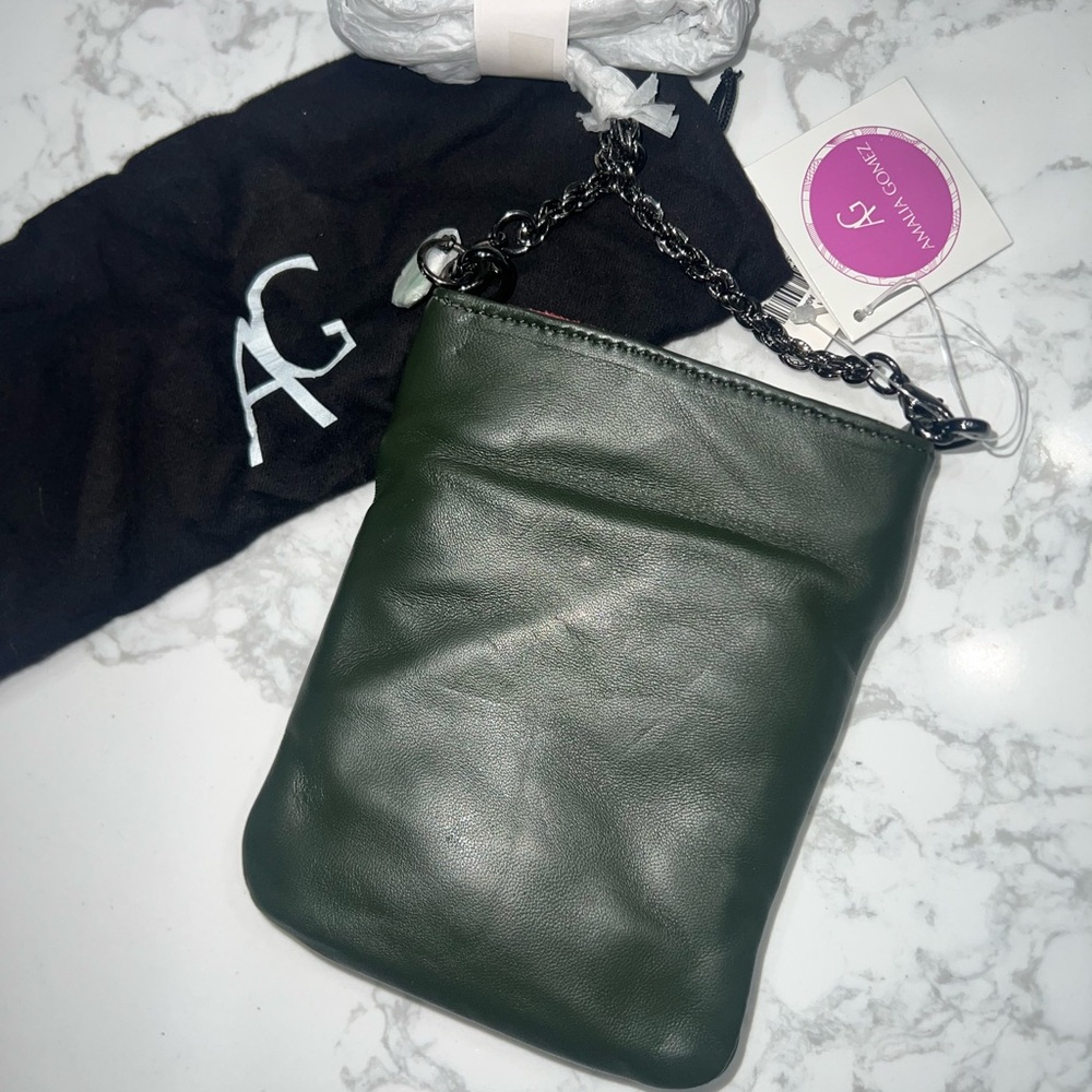 Amalia Gomez- Green Leather tote crossbody reversible